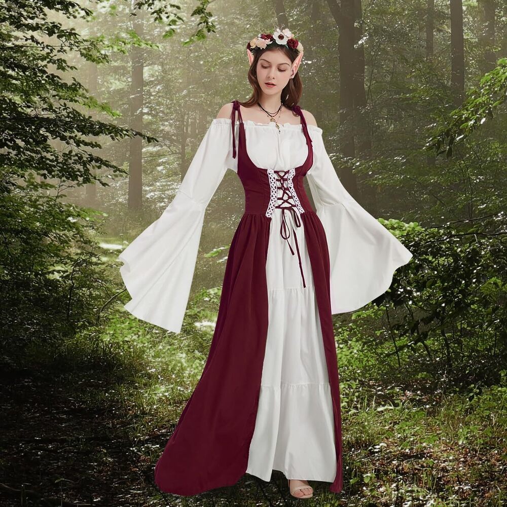 1571 Renaissance Dresses Medieval Costume For Flower Crown Elf View 6